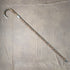 1900 British Antique Men's Cane, Curved Handle, Sterling Silver Decoration, Brown Shaft, 90cm